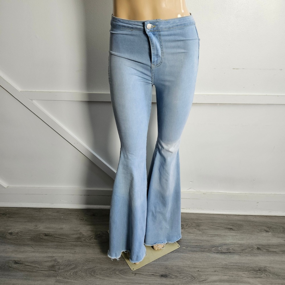 Free People Just Float On Flare Jeans Light Wash Blue Bell Bottom 26R